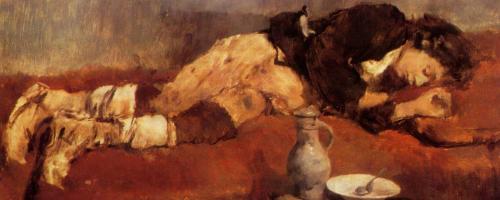 Pintura de menino dormindo